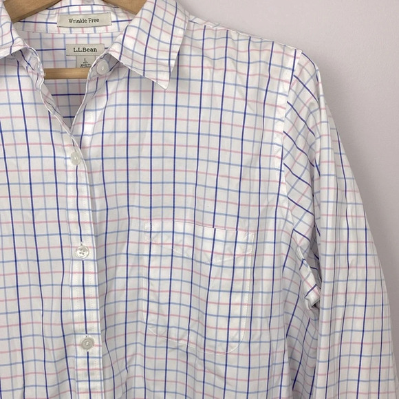 L.L. Bean Men's Wrinkle-Free Kennebunk Sport Shirt, Traditional Fit Check - Picture 5 of 11